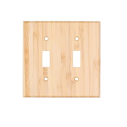 Solid Wood 1-Gang Duplex Toggle Light Switch Plate 4.5" X4.5" Bamboo Light Switch Cover Quality Raw Wooden Decorative Bedroom Kitchen Home Decor (1-Gang Duplex Toggle) - color: 1PC- Gang Duplex Toggle