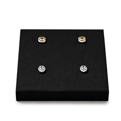 Oirlv Microfiber Jewelry Display Storage Tray Stud Earrings Tray Multi-Compartment Dresser Jewelry Tray - style: P13717