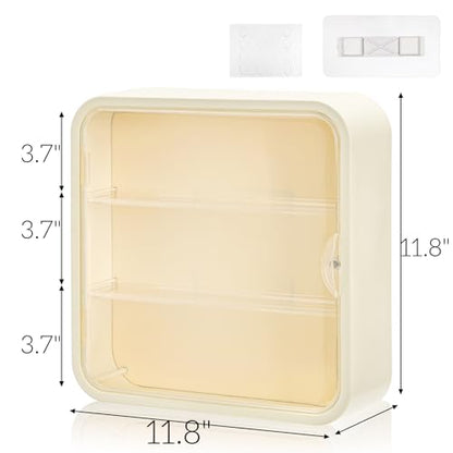 AVLA 2 Pack Display Case for Figures, 3 Tiers Clear Acrylic Doll Storage Box, Wall-Mounted Collectibles Display Stand, Minifigure Showcase with Magnetic Door for Mini Toys, Action Figures, Dust Proof