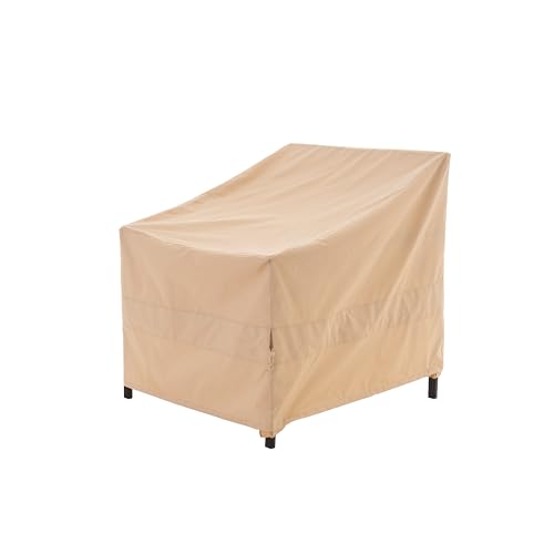 WJ-X3 Ripstop Waterproof Outdoor Chair Cover, Beige, 34" x 36" x 36",1 Pack | Heavy-Duty, Fits Patio, Adirondack & Tolix Chairs - color: Beige, size: 34W x 36D x 36H,1-Pack,Adirondack Chair Cover