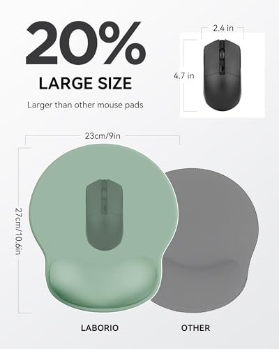 Mouse Pad with Wrist Rest, Ergonomic Mouse Pads for Desk, Office Non-Slip Mousepad with Gel Wrist Support(Green, 10.6''L x 9''W) - color: Green