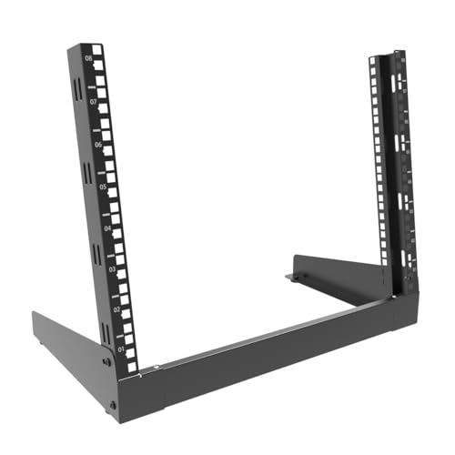 8U Desktop Server Rack 2-Post Free Standing Tabletop Rack for 19 inches Patch Panel, Data, AV, IT,Studio, Networking Equipments or Components (8U) - size: 8U