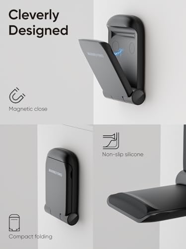 MAMUVIMO Headphone Stand, 2 Pack Headset Stand Foldable＆Sticky, Headphone Holder Hook Mount with Non-Slip Silicone, Adhesive Earphone Desk Hanger Clip Space-Saving for Airpods Max, All Earphones-Black - color: Black, size: 2 Pack