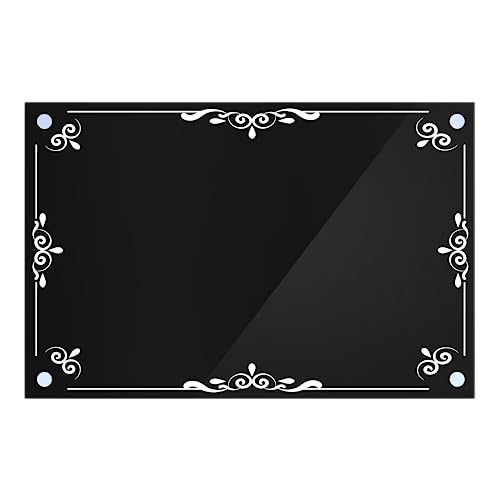 Acrylic Dry Erase Board for Wall with Stylish Border - Shipped Next Day, Made in USA, Non-Magnetic Whiteboard, Wall Mounted Board, Easy to Clean (Black - 11x14) - color: Tear Drop -Black, size: 11"x14"