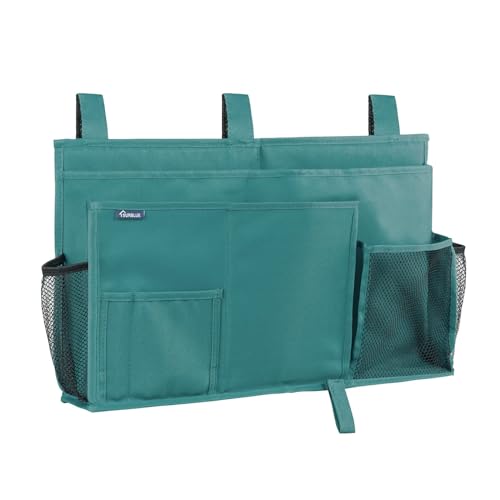 Surblue Caddy Hanging Organizer Bedside Storage Bag for Bunk and Hospital Beds, Teal, L - color: R-Teal, size: Large