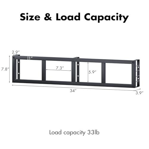 Kikihouse Wall-Mounted CD Storage Shelf with DIY LED Strip, Floating Media Storage Rack with Hooks, Cube Organizer for Video Games Set of 3