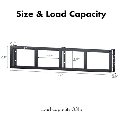 Kikihouse Wall-Mounted CD Storage Shelf with DIY LED Strip, Floating Media Storage Rack with Hooks, Cube Organizer for Video Games Set of 3