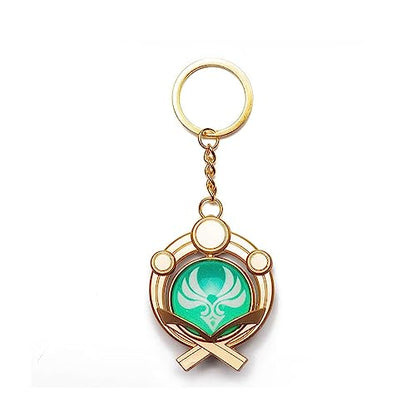 Impact Videogame Colorful Lanyard Keychains Stickers - color: Inazuma Anemo
