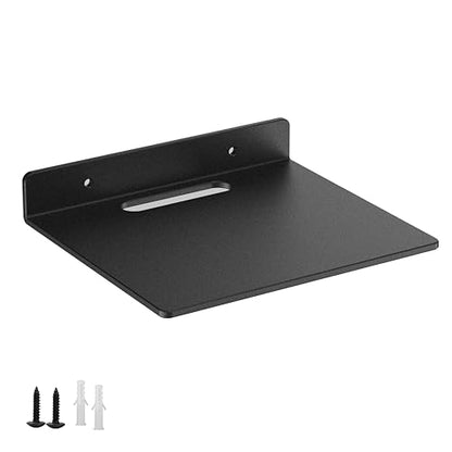Small Floating Shelf –3mm Thick, 6.5 inch, Metal Wall Shelf, Metal Floating Shelves for Echo, Cameras, Small Speaker - color: Black 1 Pcs