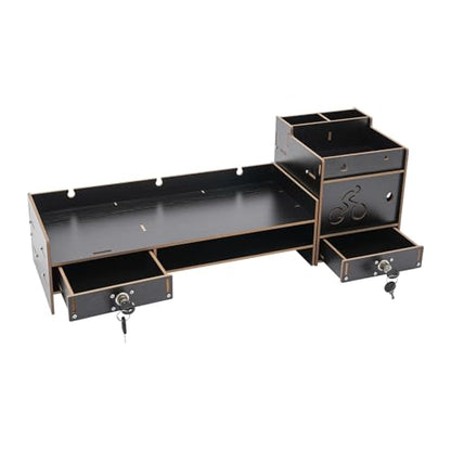 Computer Monitor Stand, Computer Rack with Drawers, Two top Platforms Desk Organizer Monitor Stand with Extra Large Storage Desktop Computer Stand for PC, Laptop, Printer, Screen, TV (05) - size: 05