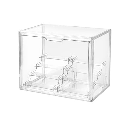 4 Tier Display Case for Collectibles,Clear Display Box with 2pack 4 Tier Display Risers ,Storage Container with Magnetic Door - size: XLarge 1 Pack