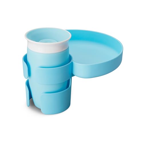 Munchkin Carseat Tray with Miracle 360 Sippy Cup for Toddlers 1-3 - Travel & Road Trip Accessory for Kids, Mess-Free Snacking and Spill Proof Drinking in The Car, Blue - color: Blue