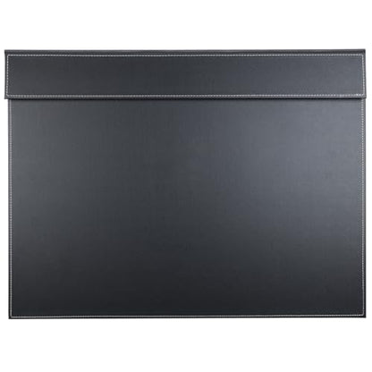 KINGFOM Ultra-Smooth PU Leather Desk Pad & Mat Office Desk Drawing & Writing Board A3/ A4 File Paper Clip Table Protector Mat on Top Large 24''x18'' (Black) - color: Black-a005
