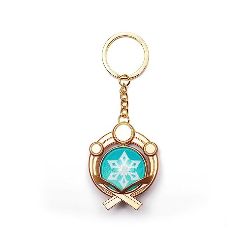 Impact Videogame Colorful Lanyard Keychains Stickers - color: Inazuma Cryo