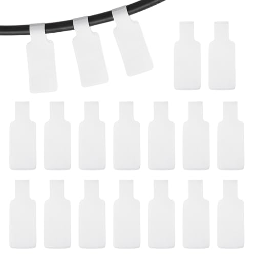 PATIKIL 16Pcs Cable Labels Tags, 1.8" Write on Wire Tags Cord Labels Hook Loop Rectangle Cable Ties for Electronics Organize Wire Classify Identification Management, White - color: White