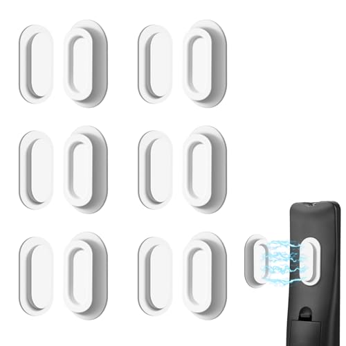 6 Pack Magnetic Remote Control Holder – Upgraded Silicone Magnetic Wall Mount for TV, Fan & Air Conditioner Remotes – Self-Adhesive, No-Drill Remote Control Holder Wall Mount - color: White
