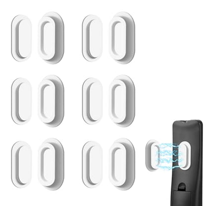 6 Pack Magnetic Remote Control Holder – Upgraded Silicone Magnetic Wall Mount for TV, Fan & Air Conditioner Remotes – Self-Adhesive, No-Drill Remote Control Holder Wall Mount - color: White