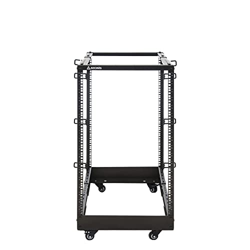 AEONS 18U 4-Post IT Open Frame Server Rack 19 Inch Depth-Adjustable (22" to 40") Network Equipment AV Gear w/Cable Management - style: 18U-4Post