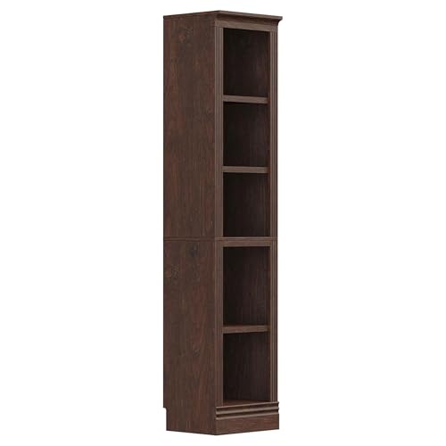 JAHRSTIM Halston Bookshelf, 5-Tier Tall Narrow Storage Shelf, Slim Adjustable Open Shelving Unit for Living Room Bathroom Home Office Bedroom, Modular Bookcase, Dark Cherry - color: Dark Cherry, size: Narrow w/o Doors
