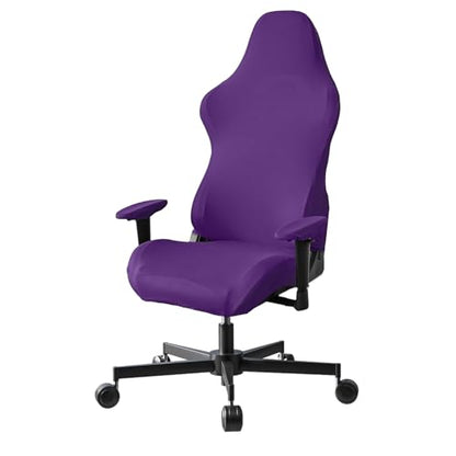 Stretch Gaming Chair Cover, Soft and Comfortable, Dust Protection, Modern Design, for Office Computer Racing Seat(Purple) - color: Purple