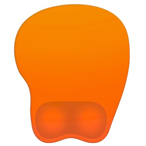 Mouse Pad with Wrist Rest Ergonomic Mouse Pad with Comfortable M-Shape Pain Relief Wrist Support Non-Slip PU Base Mousepad for Laptop, Office & Home (Gradient Orange) - color: Gradient Orange