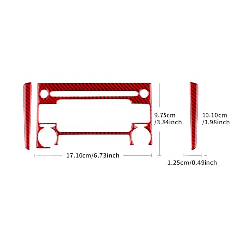 AIRSPEED for Subaru Impreza 2005 2006 2007 Center Screen CD Button Frame Cover Carbon Fiber Center Console Interior Trim Accessories, Red - color: CD Button Frame Red