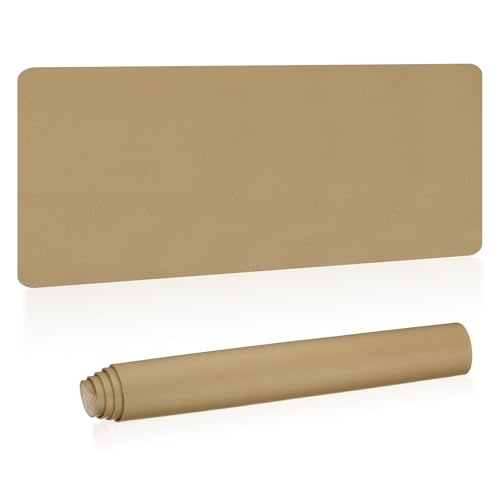Patikil Desk Mat, 48"x17" Non-Slip Waterproof PU Leather Desk Pad, Dual Sided, Gold Tone - color: Gold Tone, size: 48"x17"