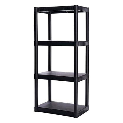 Plano 4-Shelf Plastic Storage Shelves, 48” x 23” x 14”, 200lb Capacity, Pantry, Office, Closet and Garage Shelves, Easy to Assemble, Durable Plastic Shelving Unit - size: 4-Shelf 200lb
