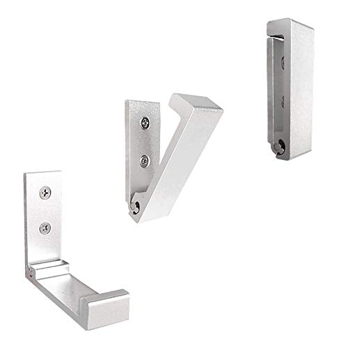 Folding Coat Hooks, 5Pcs Wall Hooks for Hanging Coat Towel Hooks Hardware Heavy Duty Aluminum Alloy Headphone Holder Hooks No Rust Wall Mounted with Screws for Hat, Bags, Fitness Equipment (Silvery) - color: Silvery