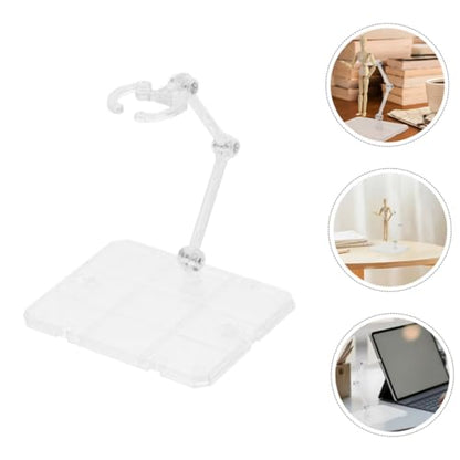 Yardwe Clear Figure Stand 2 Pack Action Figure Display Stand Base for Dolls Models and Collectibles Adjustable Angle Support Holder for Toy Display Easy Assembly