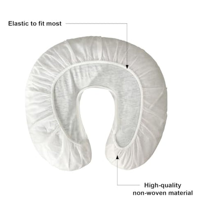 ZMDREAM Pack of 75 Headrest Covers Fitted Disposable Massage Face Rest Cradle Covers White & Black - color: White