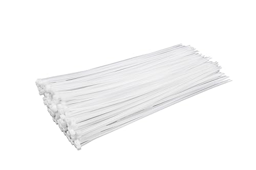 White Zip Ties 14 inch (100 Pack), Clear, 50 lb, UV Resistant Cable Ties for Outdoor Use, LOCKLOCK - size: 14" (100 Pack)