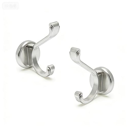 Ant Mag Magnetic Hooks Heavy Duty 140lbs Neodymium Magnet Wall Hooks for Hanging Coats Robes Backpacks Bags Hats Keys Mugs Cups Towels - size: D1.65in Silver 2 Pack