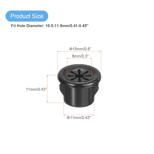 uxcell 30Pcs Cable Grommets, Snap Bushing Grommet for Holes with 0.43"(11mm) Mounting, Round Nylon Snap in Cable Desk Grommet for Cables and Cords Management, Black - size: 11mm