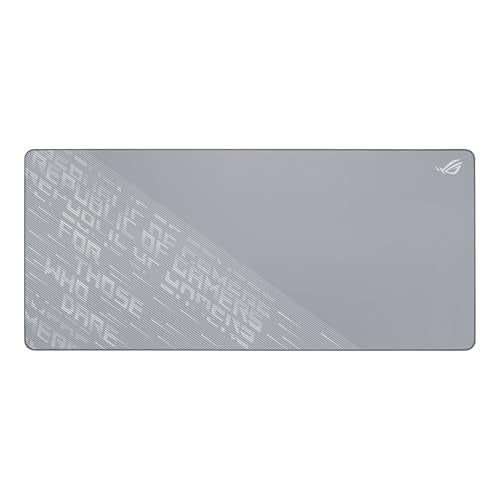 ASUS ROG Scabbard II Arctic Gray XXL Gaming Mouse Pad – 35.4” x 15.7” (Extended/XXL Size), Soft Cloth Surface, Water/Oil/Dust-Resistant, Anti-Fray Edges, Non-Slip Base - Gray - color: Gray, size: 35.4L x 15.7W inches