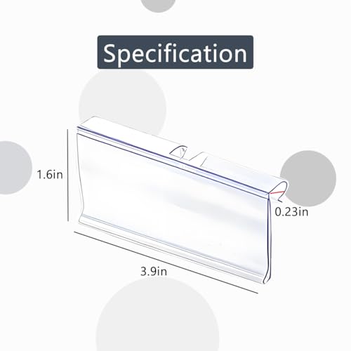 Diteje 20 Pack Wire Shelf Label Holders with Paper Inserts, 3.94x1.50inch | Shelving Rack Retail Sign Hook,Clip On Design,for Supermarket/Retail/Shelves,No Tools Needed - size: 3.94x1.65in