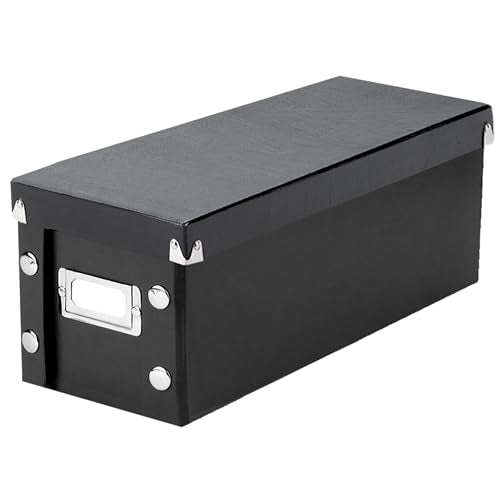 Snap-N-Store CD Storage Box - Pack of 1 - Durable 5.1 x 5.1 x 13.2 Inch Disc Holder with Lid to Store up to 165 Discs - Black - color: Black, size: 1 Pack