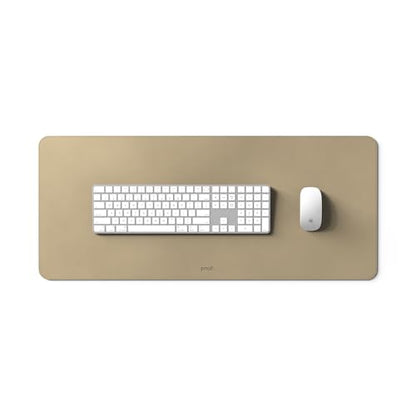 POUT TekDec Mat – Vegan Leather Desk Pad (31.5×13.4in / 80×34cm), Water-Resistant Surface, Anti-Slip Base, Scratch & Heat Protection, Multi-Functional Writing & Mouse Pad – Texas Sand - color: Texas Sand