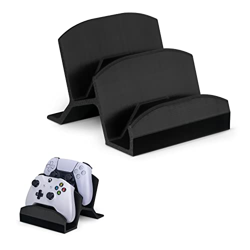 BRAINWAVZ Dual Game Controller Holder Desktop Stand - for PS5, Xbox Series X, One, PS4, Switch, PC, Gamepads & More UGDS06, Black - color: UGDS-06 Black
