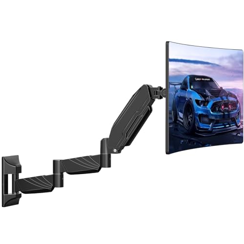 MOUNT PRO Monitor Wall Mount for 13 to 32 inch Computer Screen, Extra Long Adjustable Single Wall Mount Monitor Arm, Full Motion Vesa Wall Bracket 100x100, Hold up to 17.6lbs, Black - color: Extra Long Black, size: Single