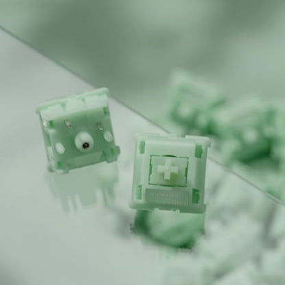 OOCTPK Chilkey Jade Green Keyboard Switches, 5 Pin PCB Mount Pre-lubed Switches Linear with POM Housing, UPE/Stainless Steel Stem for Mechanical Gaming Keyboard (35pcs) - color: WS Switches-Turquoise-35Pcs