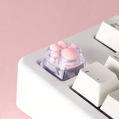 SYA ZOMOPLUS Cute Keycaps,Novelty Cat-Claws Keycap 3D Model OEM Profile Keyboard Keycaps Custom Key Caps for Cherry MX Switches Mechanical Gaming Keyboard Catpaw ESC-Key Keycap(Translucent-1pcs) - color: Translucent-Version-1pcs