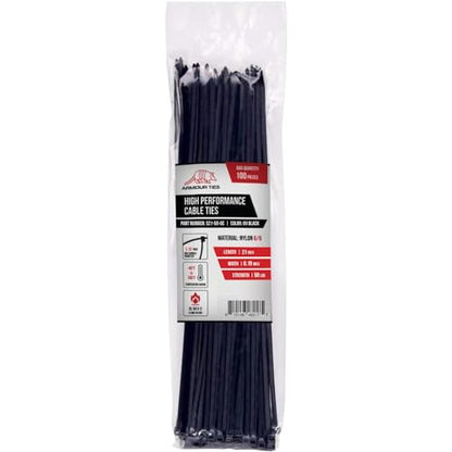 21-inch Black Zip Ties Heavy Duty UV Resistant Nylon Cable Ties, 50lb Tensile Strength, 100-Pack - Durable Wire Ties, Heavy Duty Tie Straps Indoor and Outdoor Cable Management Solution by ARMOUR TIES - size: 21 Inch