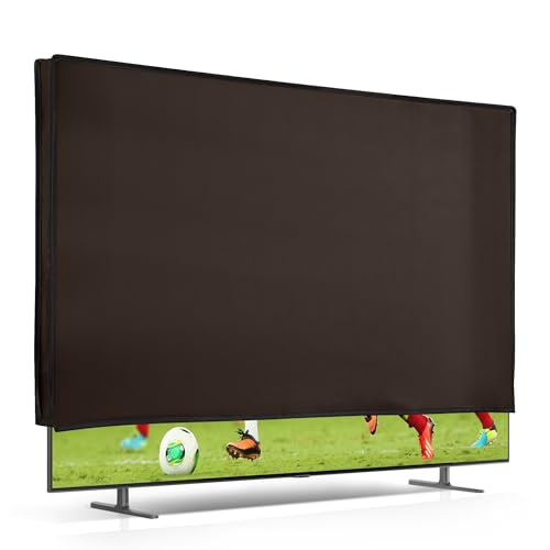 kwmobile Indoor 43" TV Cover – Television Dust Cover Screen Protector – TV Screen Dust Protection – Synthetic Fabric Chocolate - color: Chocolate, size: 43" TV