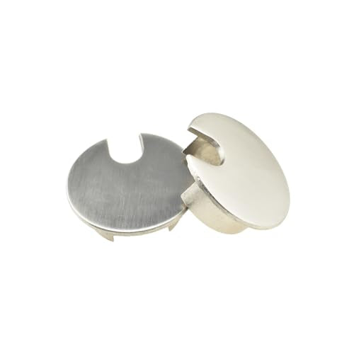 HAHIYO 2Pcs 1.38Inch/35mm Brushed Silver Zinc Alloy Desk Grommet Wire Grommet Cable Management Cord Hole Cover Desk Wire Hole Insert Wire Organizer for Computer Office Home School Equipment Systems - color: BrushSilver, size: Metal-1.38in-BrushSilver-2P
