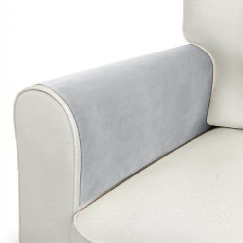 Couch Arm Covers Sofa Arm Covers Set of 2, Waterproof Couch Cover Armchair Cover for Recliner, Non Slip Sofa Headrest Covers Armrest Cover Couch Slipcover Protector, Gray - color: Grey