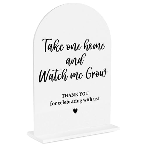 Baby in Bloom Shower Decorations, Baby Shower Sign, Favors Watch Me Grow Sign,5x7 Inch Arch Acrylic Table Top Signs for Birthday Party Decorations - color: ThankYou