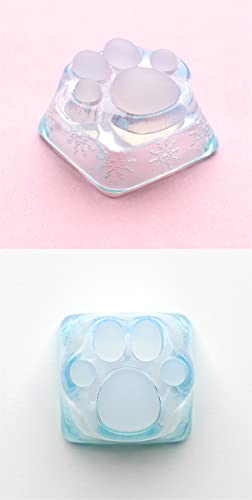 SYA Cute Keycaps,Novelty Cat-Claws Keycap 3D Model OEM Profile Keyboard Keycaps Squishy-Paws Custom Key Caps for Cherry MX Switches Mechanical Gaming Keyboard ESC-Key Keycap(Translucent-Blue1pcs) - color: Translucent-Blue-1pcs