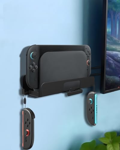 Sehawei Wall Mount Bracket Compatible with Nintendo Switch 2,Heavy Duty Steel Space-Saving Organizer for Switch 2 Console and 2 Joy-Con Controllers,Easy Install Kit Included