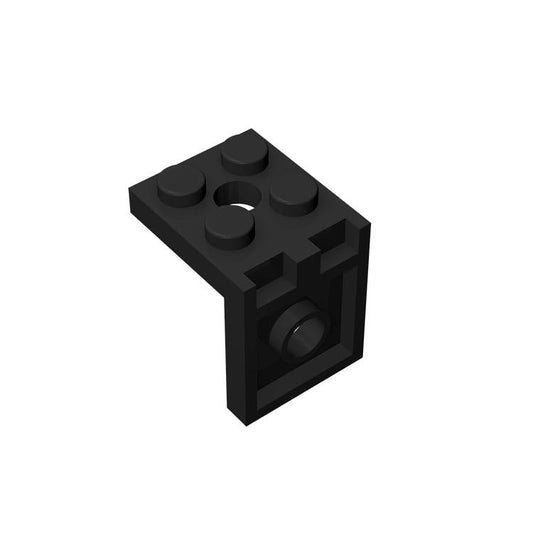 Display Stand for Mini Figure, 100 Piece Classic Black Bracket Plate Bulk, Compatible with Lego Parts and Pieces - color: Black